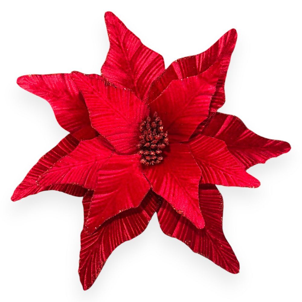 Velvet Poinsettia Stem