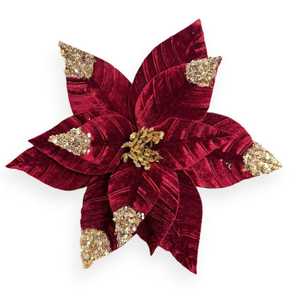 Velvet Glitter-Tipped Poinsettia