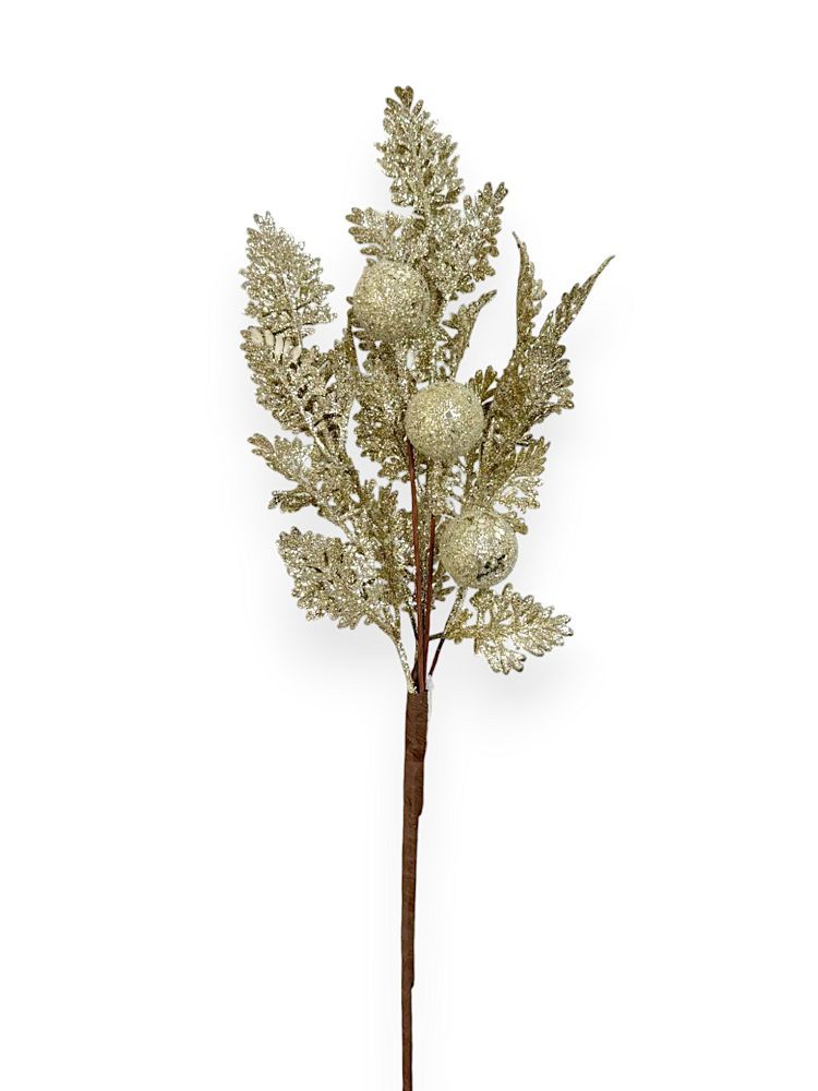 Glitter Fern Spray with Ball 19"