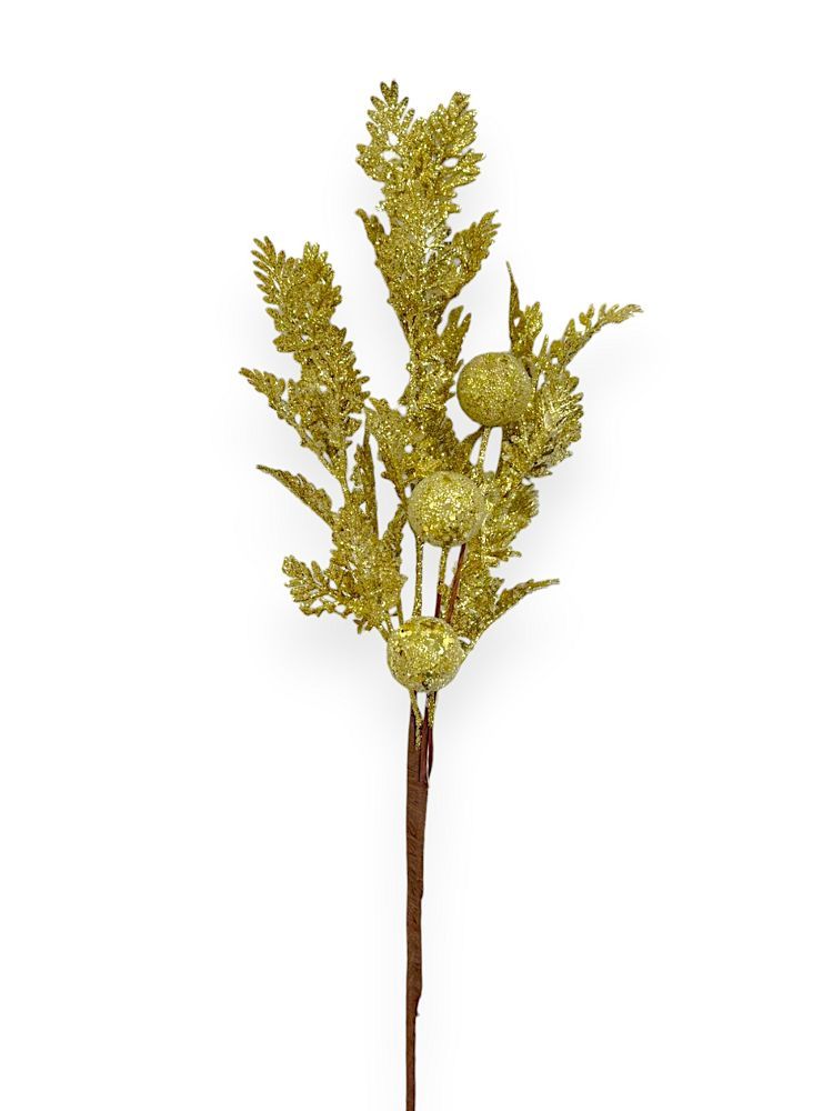 Glitter Fern Spray with Ball 19"