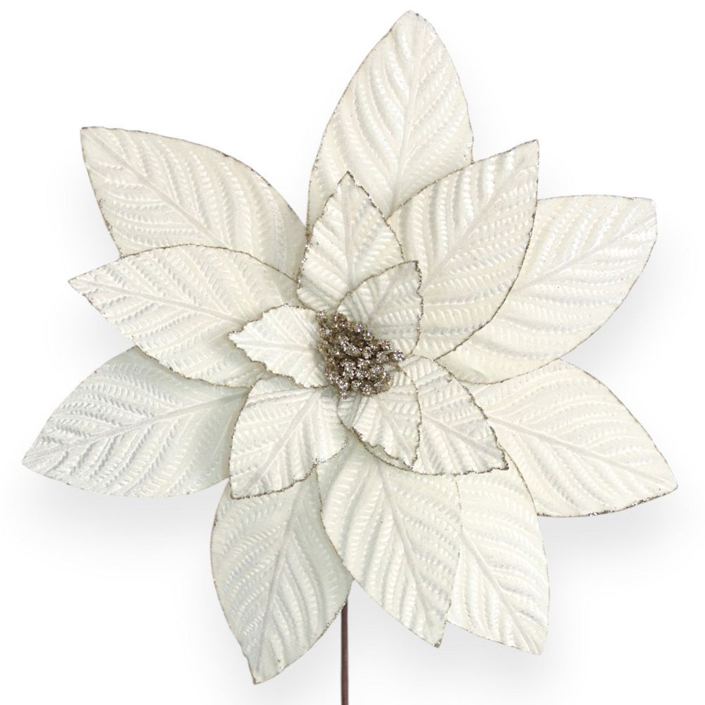 Velvet Poinsettia Stem 17"
