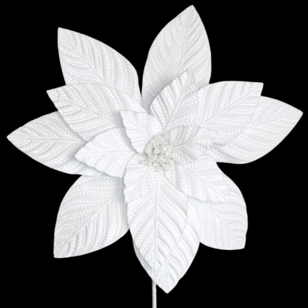 Velvet Poinsettia Stem 17"