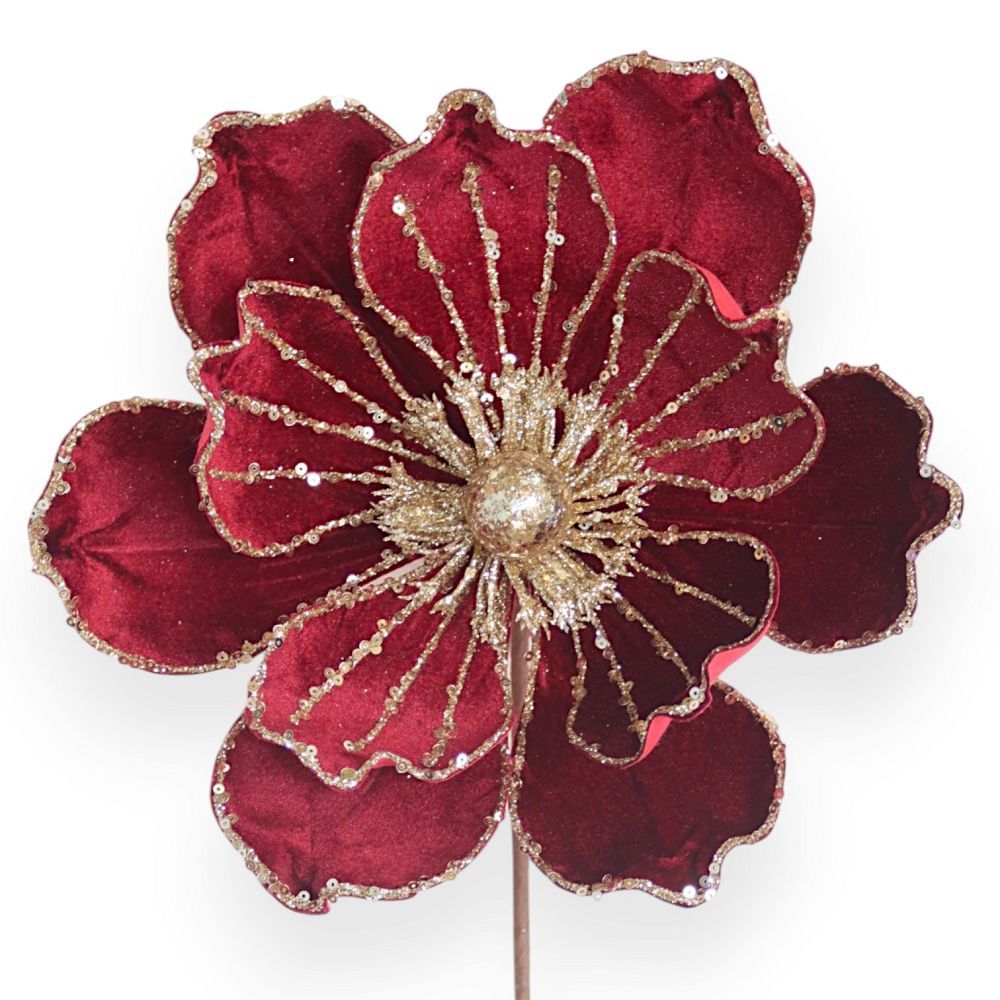 Velvet Magnolia Stem 10"