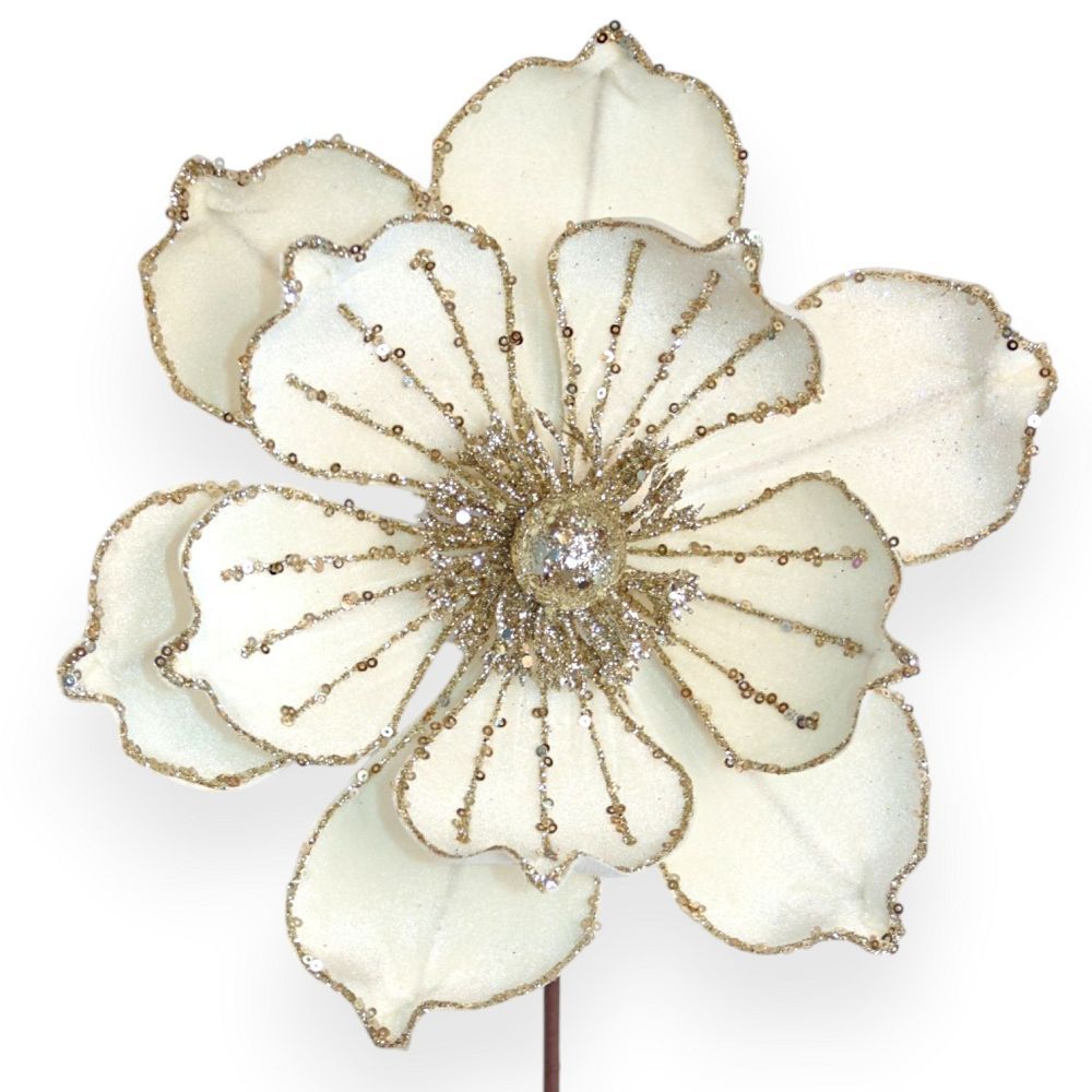 Velvet Magnolia Stem 10"