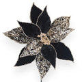 Beaded Velvet Poinsettia Stem 11"