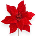 Velvet Poinsettia Stem 11"