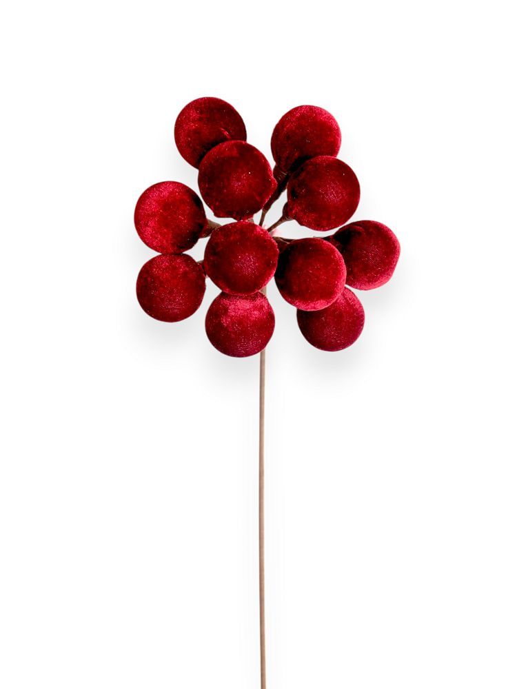 Velvet Ball Christmas Spray – 6"