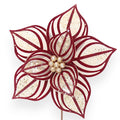 Glitter Poinsettia Pick  11"
