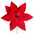 Velvet Poinsettia Stem 13"