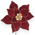 Velvet Poinsettia Pick 12"