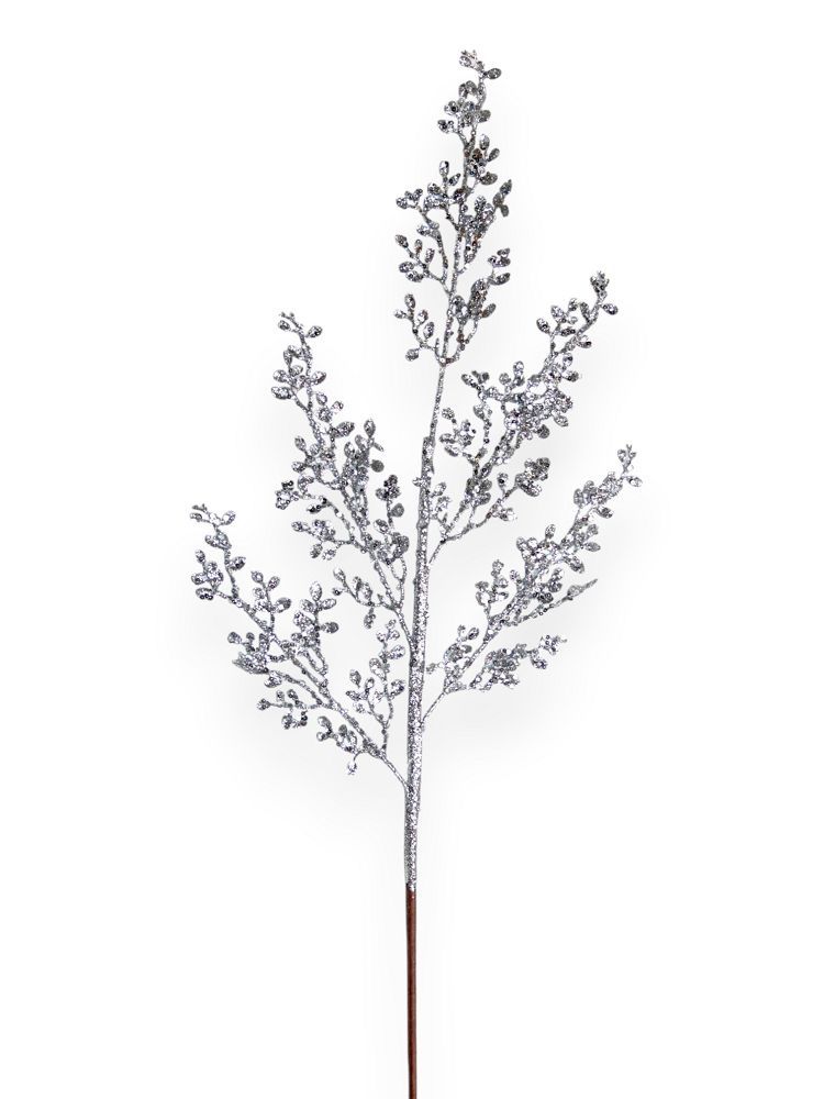 Glitter Coral Branch Spray 28"