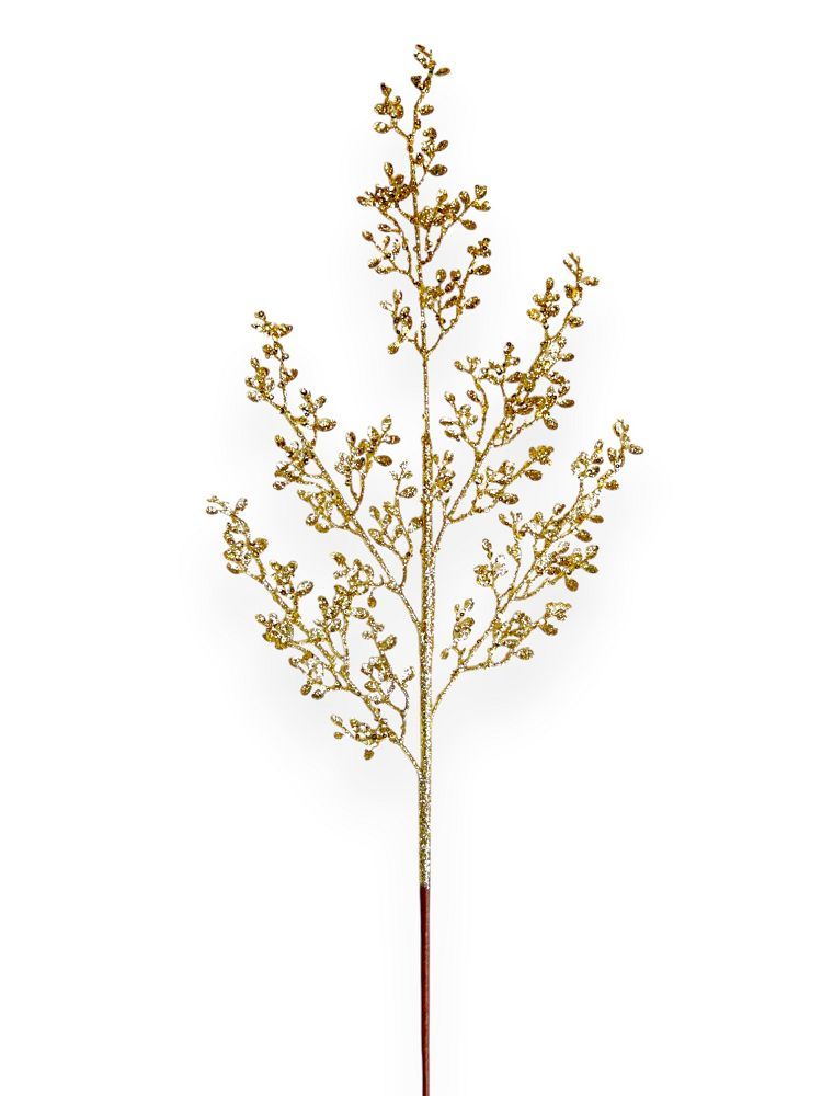 Glitter Mini Leaf Branch Spray 32"