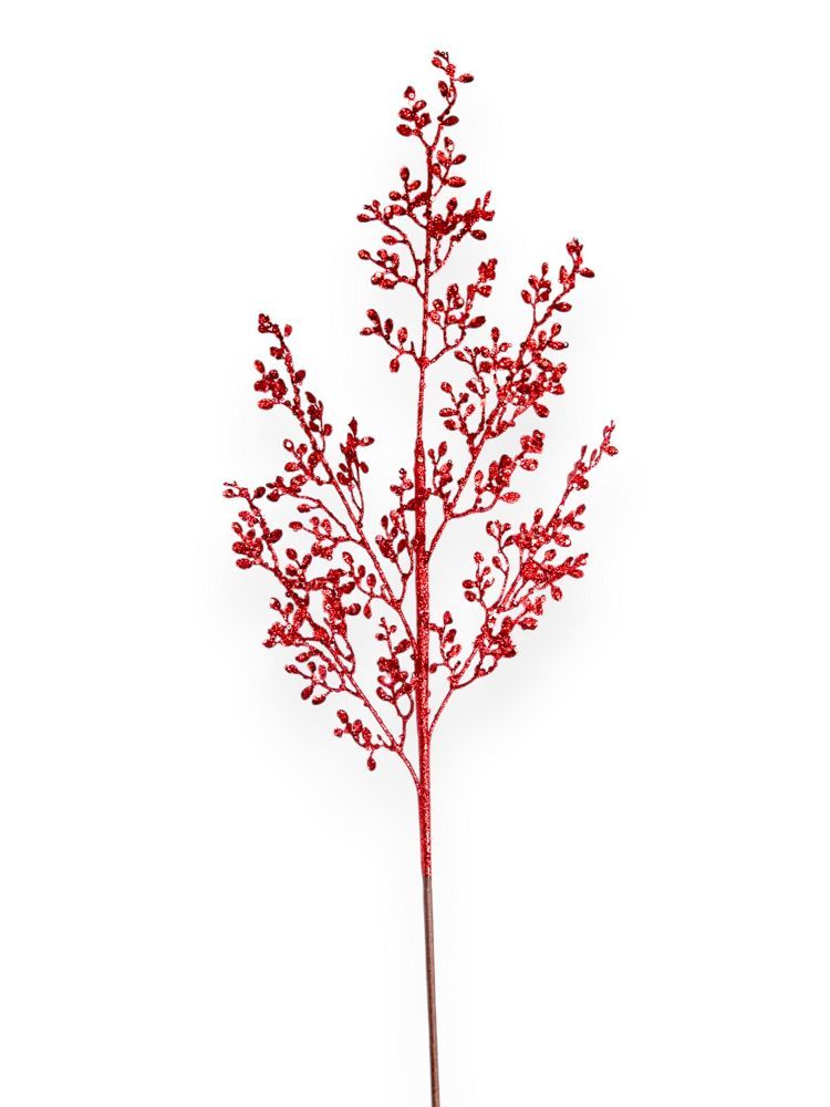 Glitter Mini Leaf Branch Spray 32"