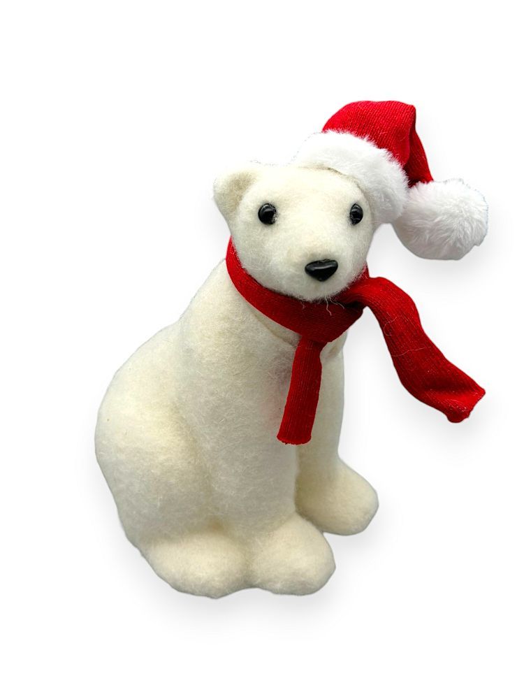 BEAR WITH RED SCARF & HAT