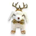 Puppy with Glitter Antlers & Gold Bow