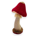 Velvet Woodland Mushroom Décor with Gold Accents 9.5"