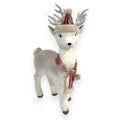 Standing Reindeer with Blush Velvet Hat & Scarf 19"
