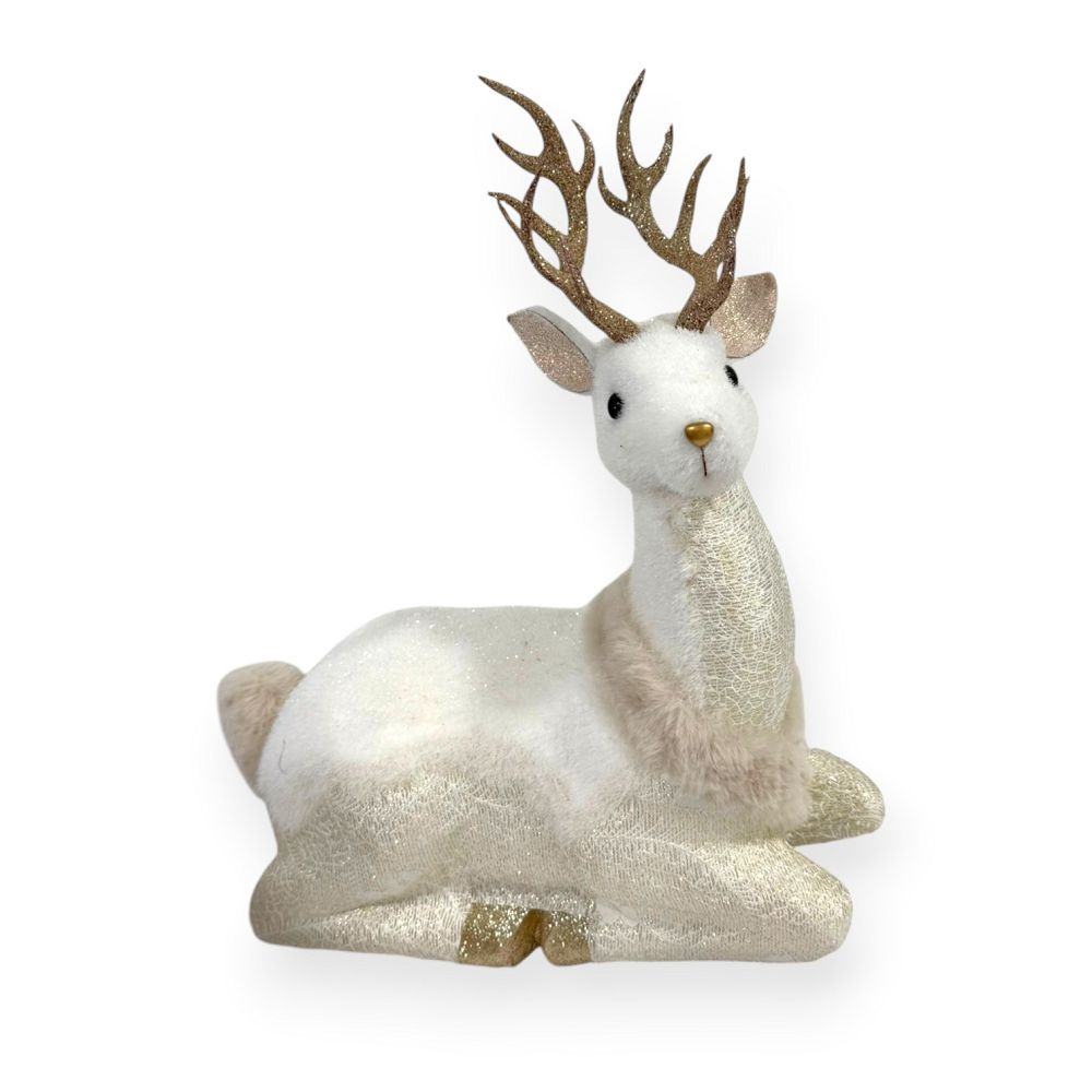Decorative Christmas Sitting Deer 15.4"