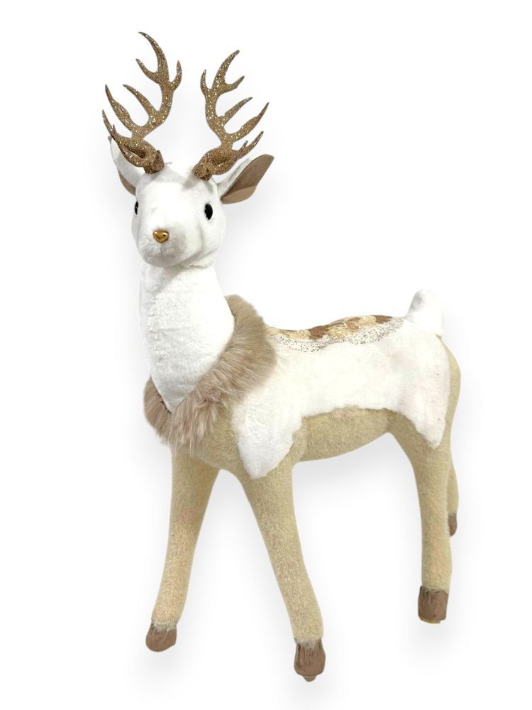 Nordic White & Champagne Reindeer 24"