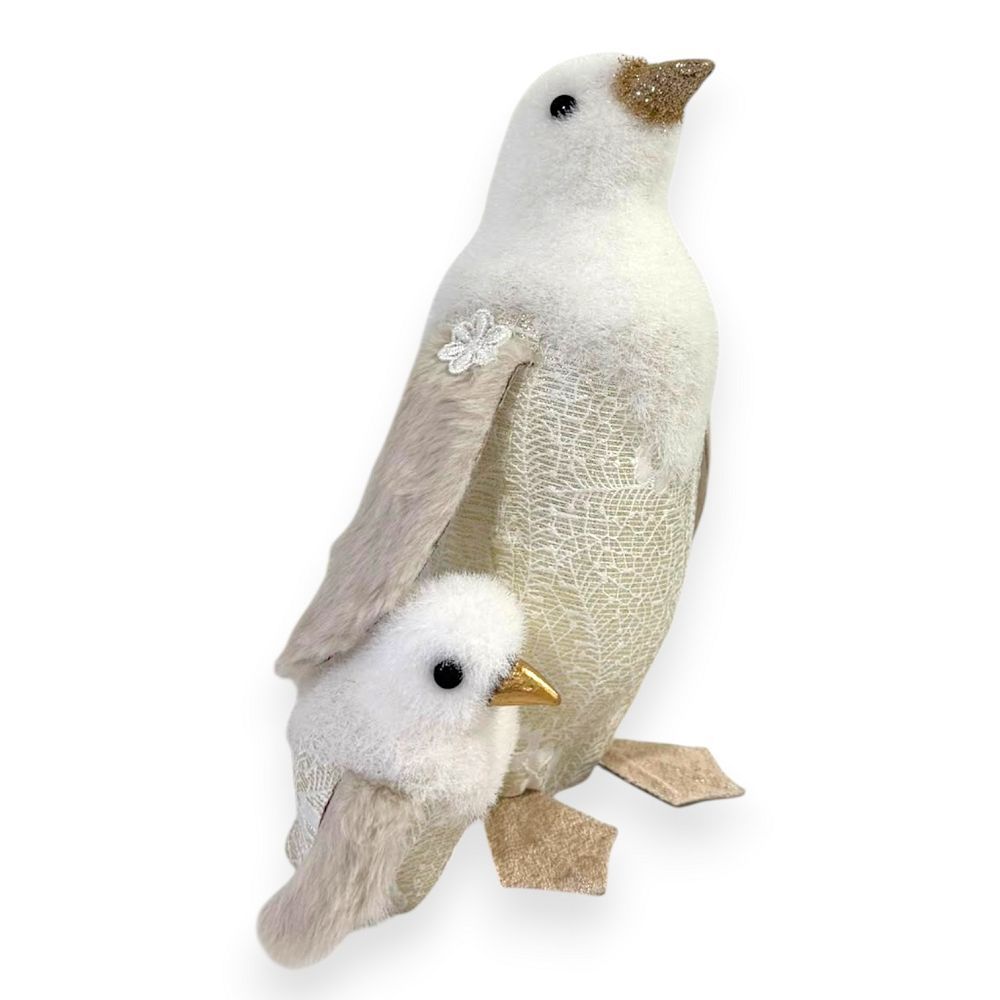 Winter Penguin with Baby 9.5"