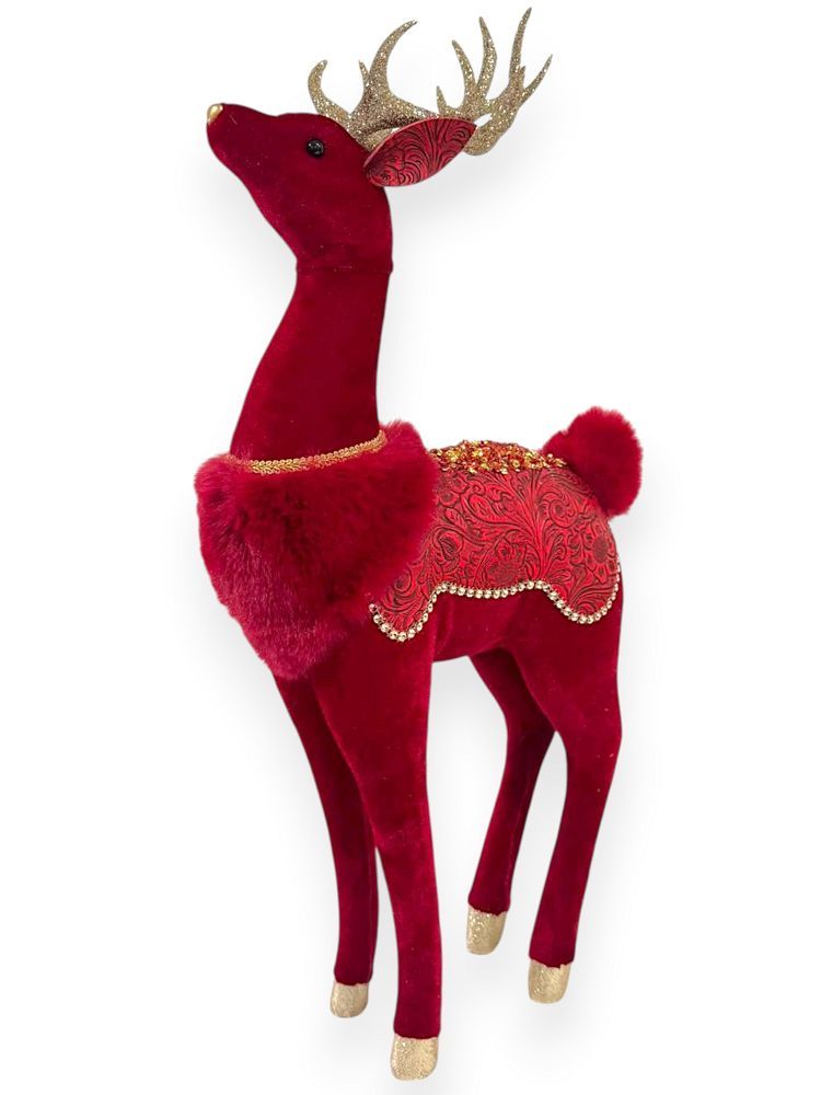 Burgundy Christmas Reindeer 22.5"