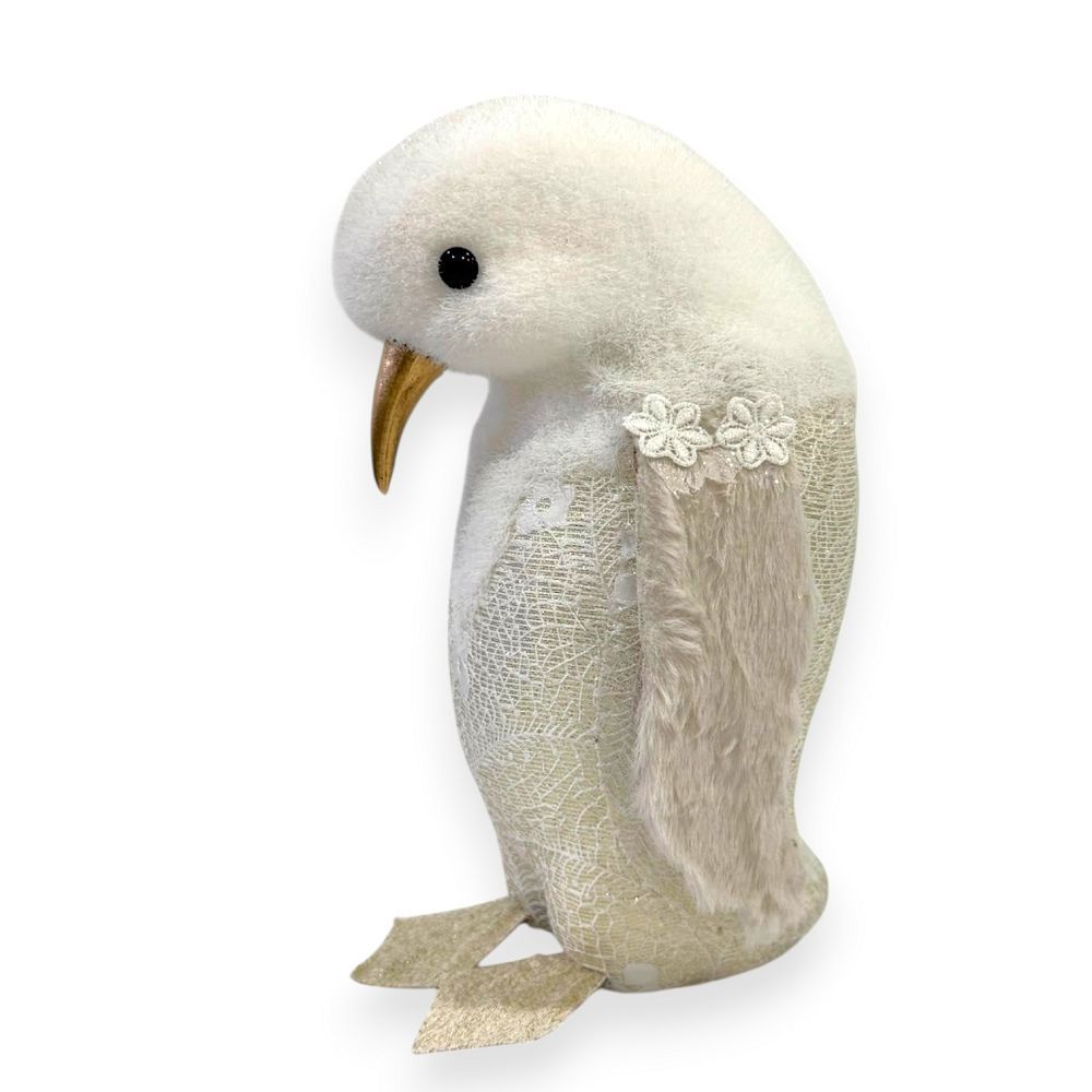 Winter Penguin with Floral Details 10"