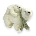 Polar Bear with Baby & Sage Scarf 10"