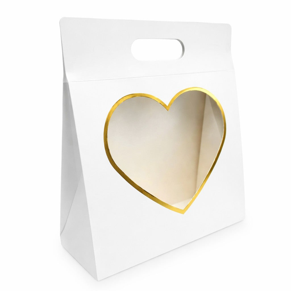 Heart Window Gift Bag with Handle 10pcs