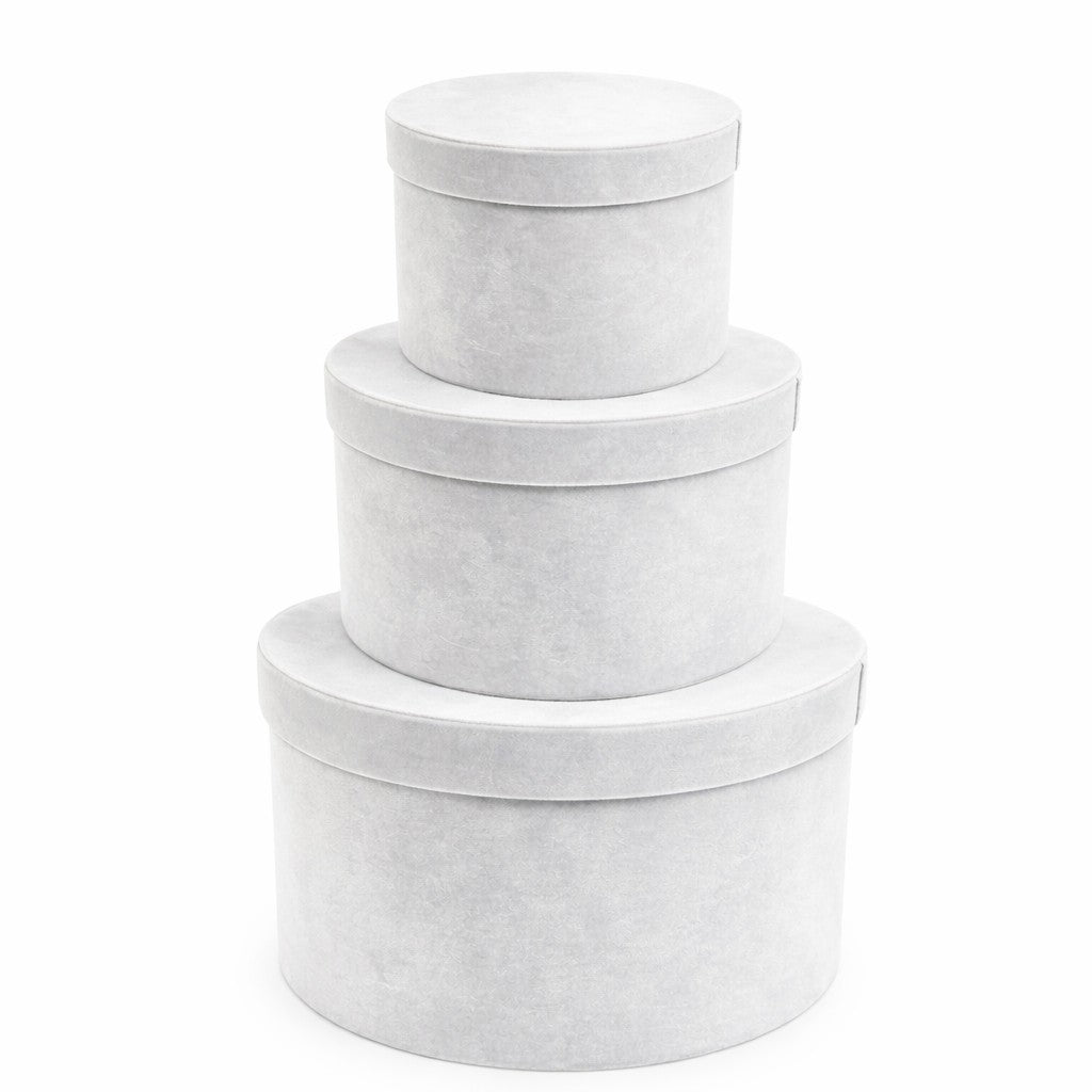 Velvet Round Boxes – Set of 3