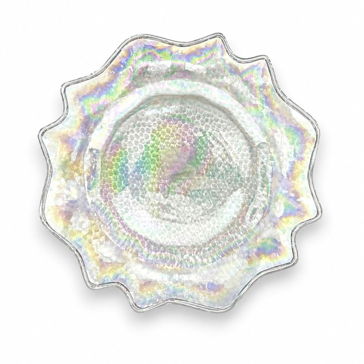 Glass Charger Plate – Wavy Edge Iridescent