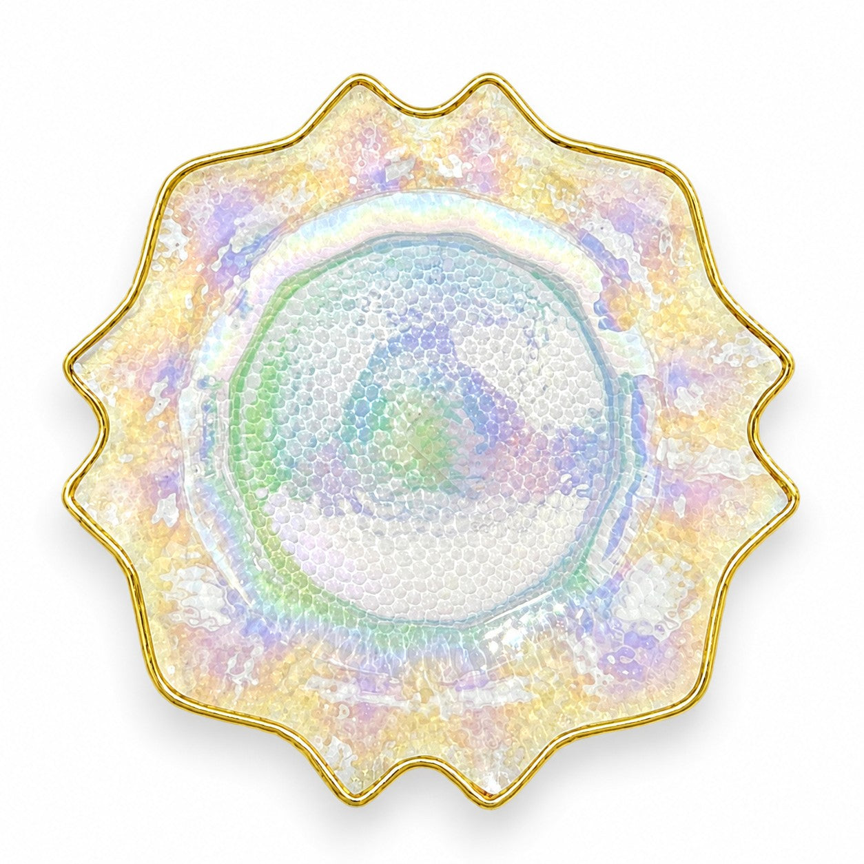 Glass Charger Plate – Wavy Edge Iridescent