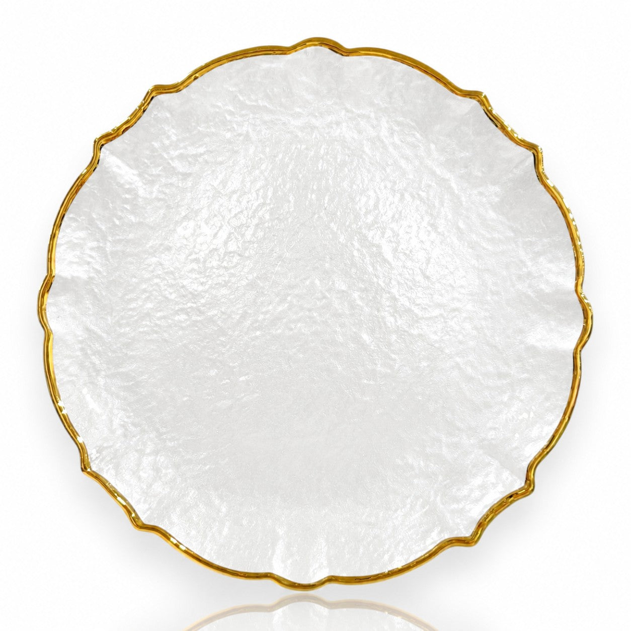 Glass Charger Plate – Pearl Wavy Edge