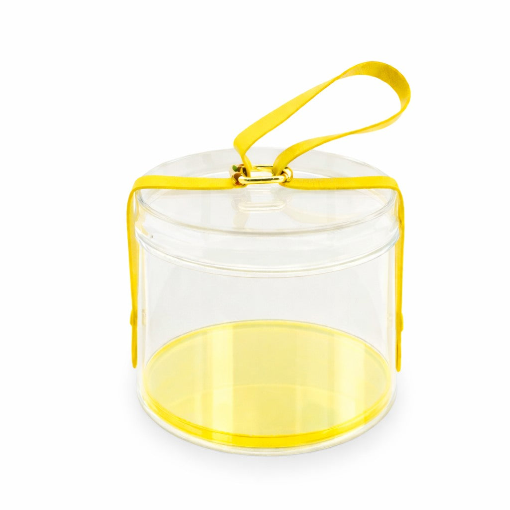 Clear Round Gift Box with Handle Strap
