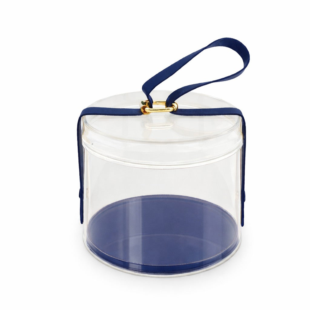Clear Round Gift Box with Handle Strap