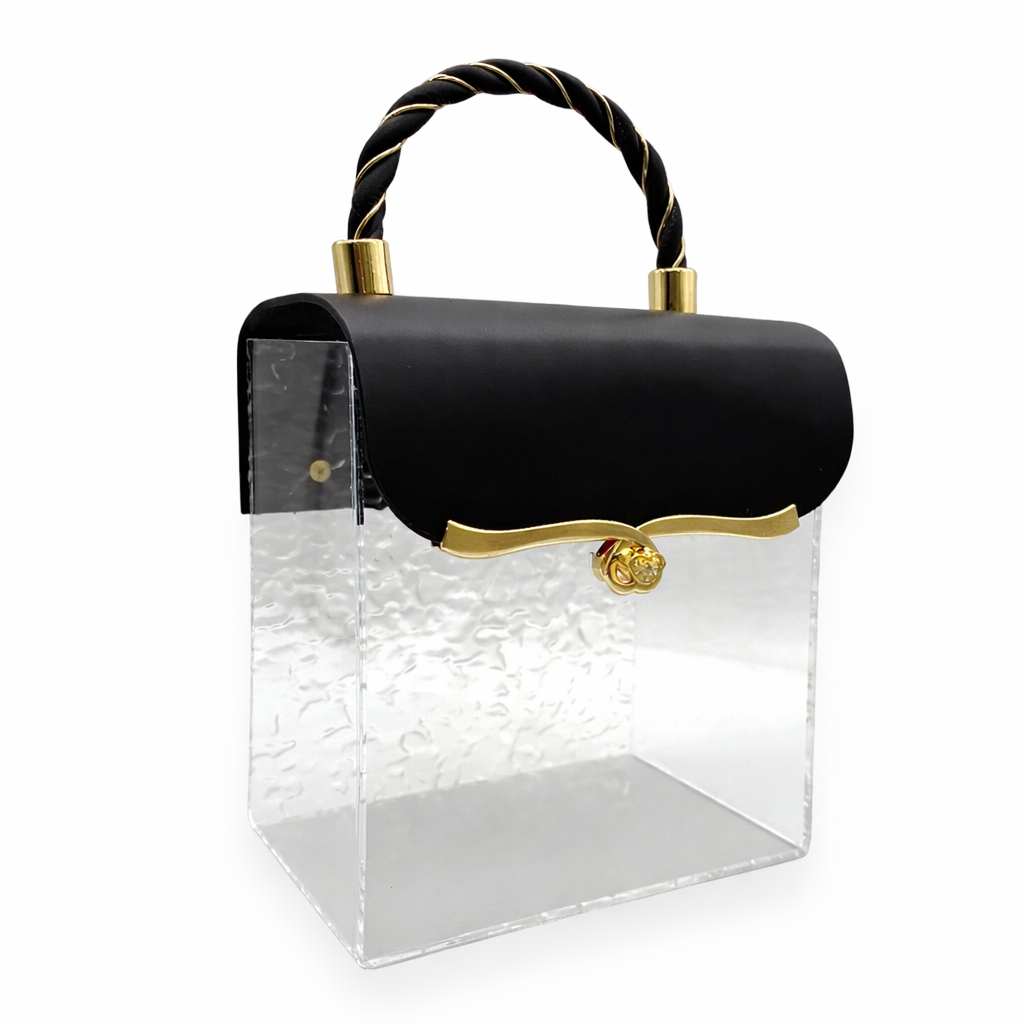 Luxury Clear Gift Box with Faux Leather