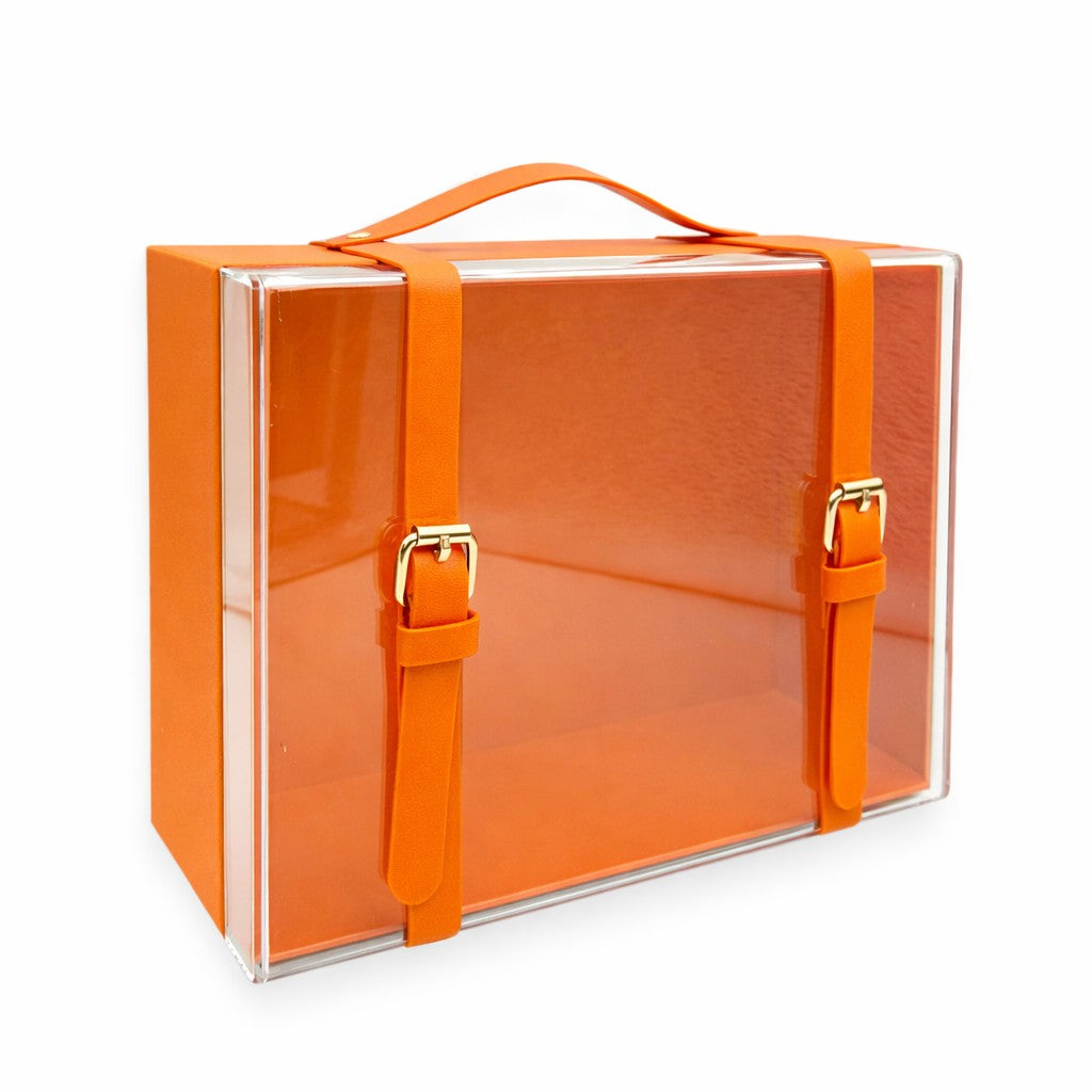 Luxury Clear Front Gift Box with Handle & Buckle Strap