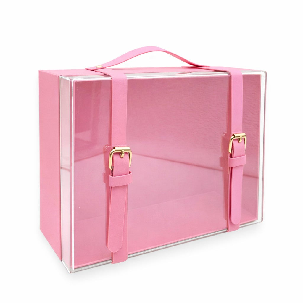 Luxury Clear Front Gift Box with Handle & Buckle Strap