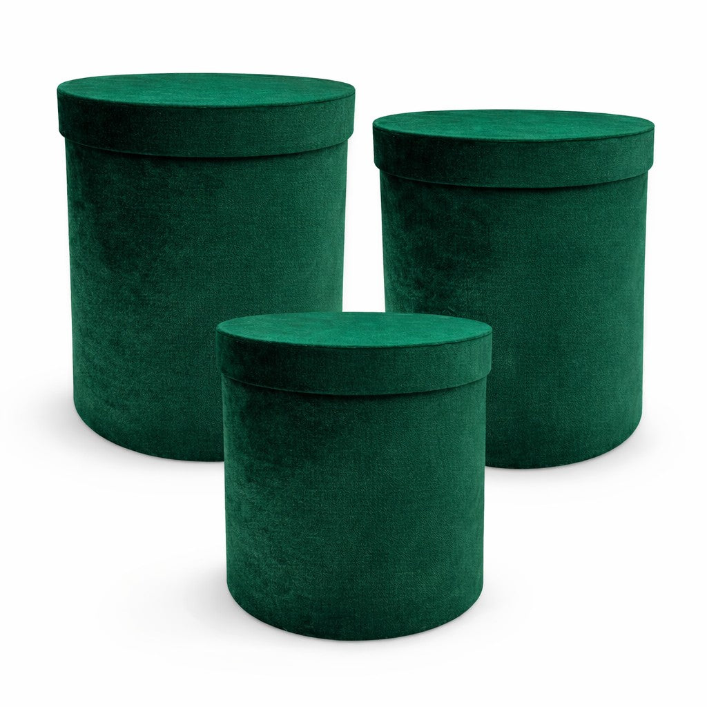 Velvet Floral Boxes – Set of 3