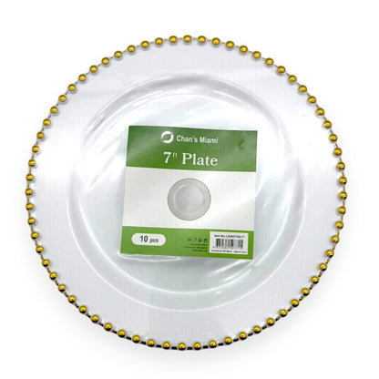 Gold Beaded Edge Plates 10pcs
