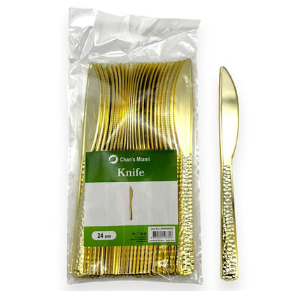 Hammered Metallic Knife 24pcs