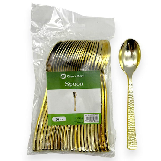 Hammered Metallic Spoon 24pcs