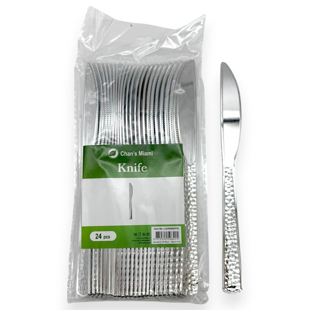 Hammered Metallic Knife 24pcs