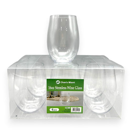 16oz Stemless Wine Glass – 6PC Set