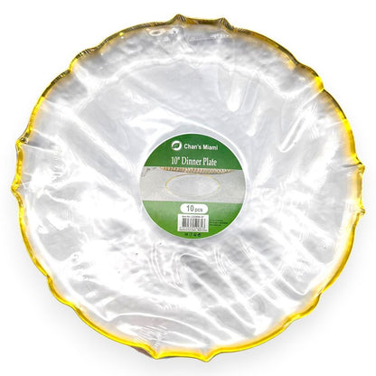 Premium Plates with Gold Rim 10pc