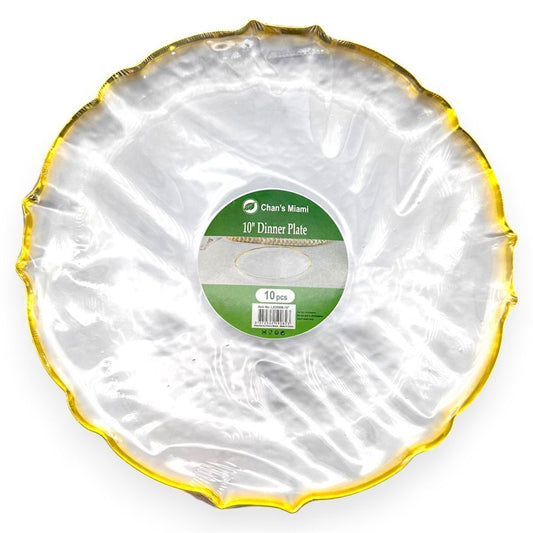 Premium Plates with Gold Rim 10pc