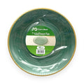 Green Plastic Plates with Gold Rim 10pcs
