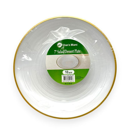 Pearl White Plates with Gold Rim 10pcs