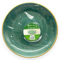 Green Plastic Plates with Gold Rim 10pcs