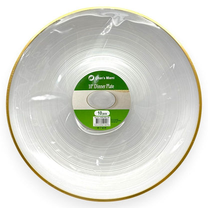 Pearl White Plates with Gold Rim 10pcs