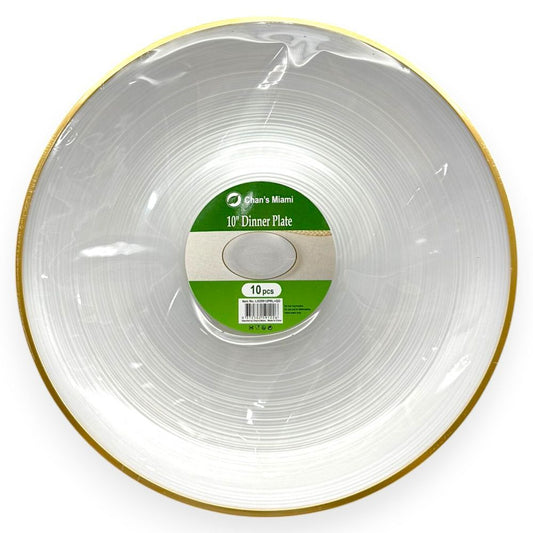 Pearl White Plates with Gold Rim 10pcs